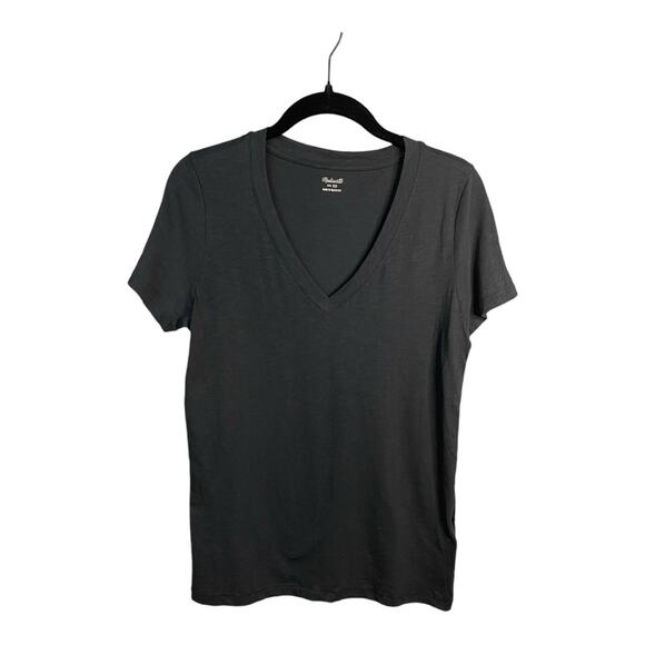 Madewell Whisper Cotton V-Neck Tee in True Black Size XS NWT - Picture 3 of 10